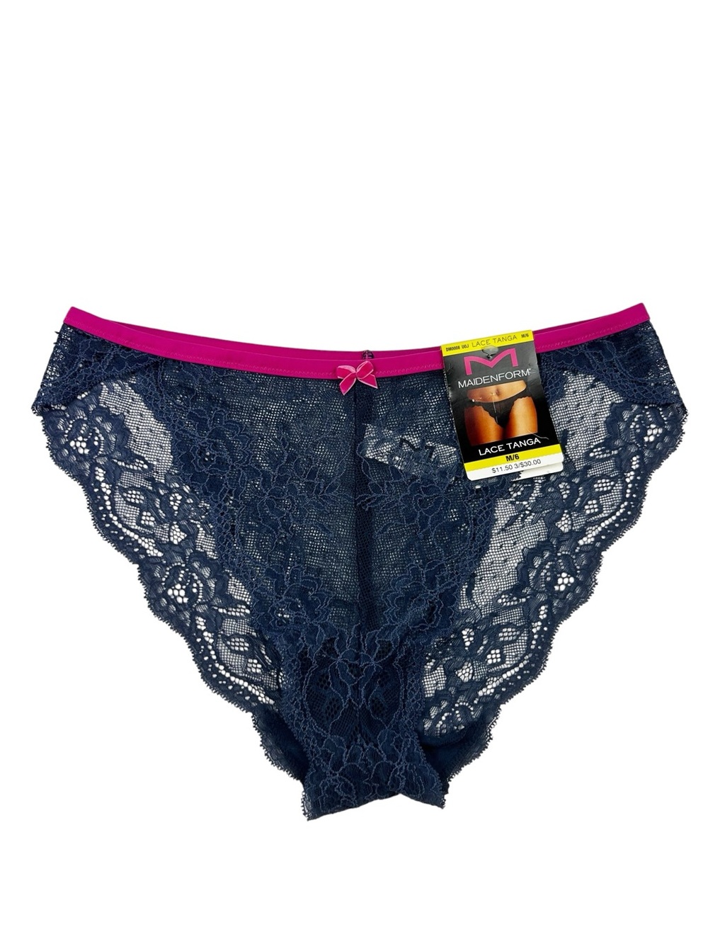 Maidenform Lace Tanga Panty Size Medium Blue / Pink